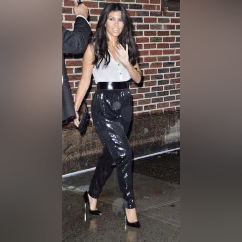 Topshop IDOl glimmer black cinch pants BNWT kardashian fav !